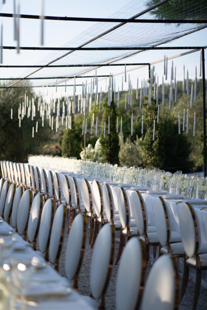 Luxury table setting at Conti di San Bonifacio Wine Resort in Tuscany