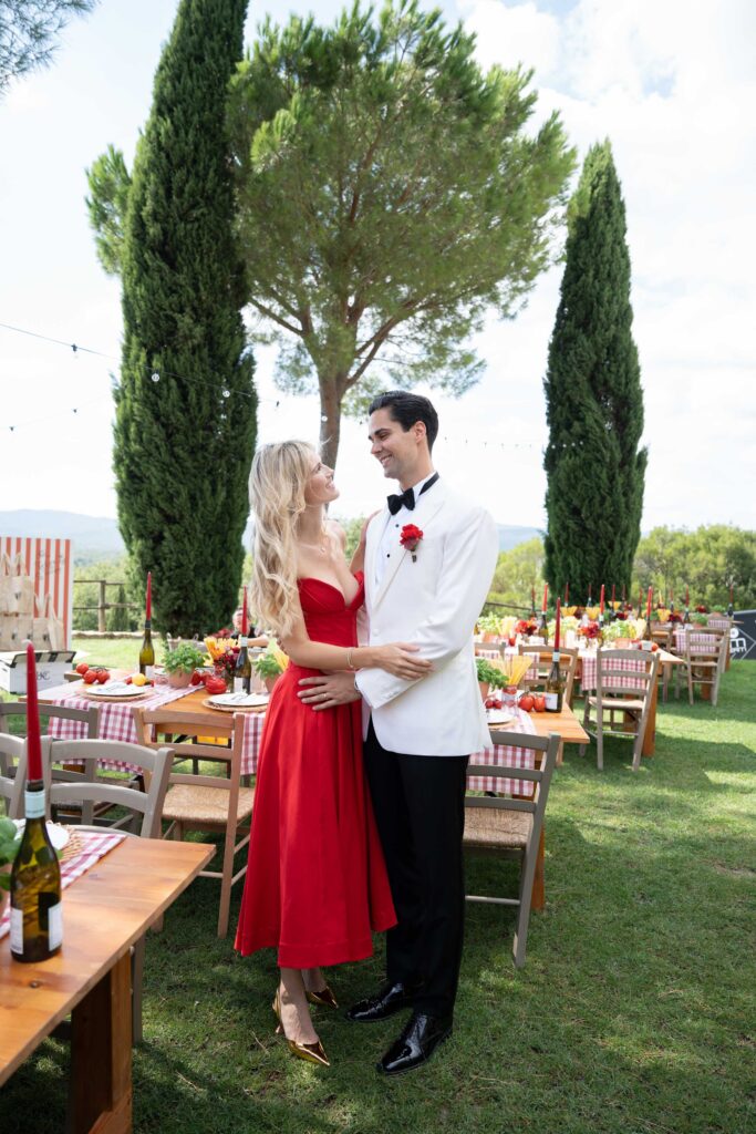 wedding couple at Conti di San Bonifacio Wine Resort in Tuscany