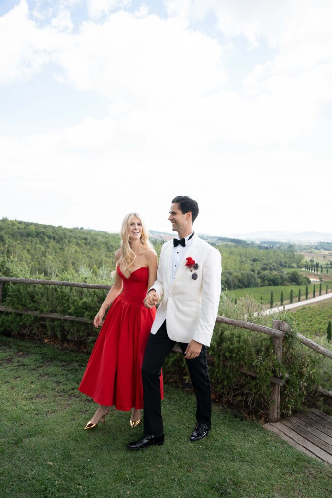 welcome event wedding couple at Conti di San Bonifacio Wine Resort in Tuscany