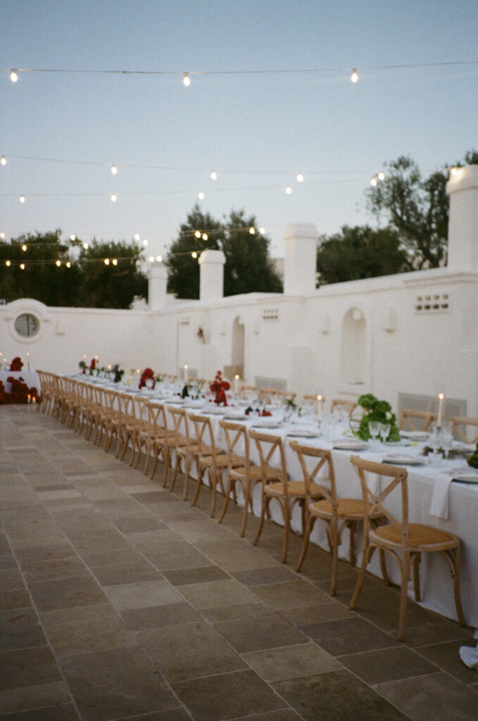 Masseria Borgo Ritella Puglia Wedding Venue table setting